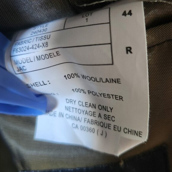 100% Wool !  Bellissmo 44r Blazer  Brown Plaid with red & blue striping - Picture 6 of 7